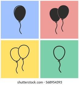 Balloon vector icons set. Illustration isolated for graphic and web design.