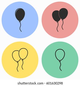 Balloon vector icons set. Illustration isolated for graphic and web design.