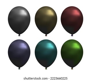 Ilustración vectorial de globo sobre fondo transparente. Un globo realista brillante para la fiesta de cumpleaños.