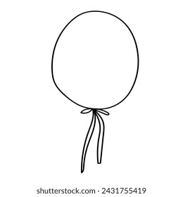 Dibujo de línea vectorial de globo. Simple elemento de diseño esbozado. 