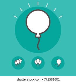Balloon vector line icons. Holiday and party pictogram.