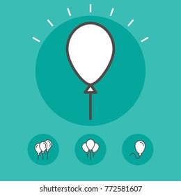 Balloon vector line icons. Holiday and party pictogram.