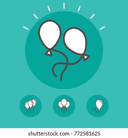 Balloon vector line icons. Holiday and party pictogram.