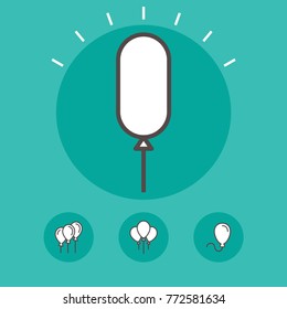 Balloon vector line icons. Holiday and party pictogram.