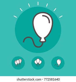 Balloon vector line icons. Holiday and party pictogram.