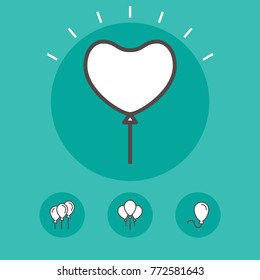 Balloon vector line icons. Holiday and party pictogram.