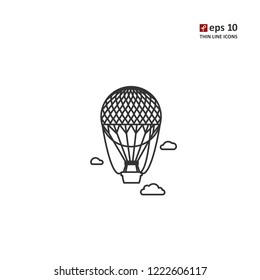 Balloon - vector thin line icon on white background. Symbol for web, infographics, print design and mobile UX/UI kit. Vector illustration, EPS10.