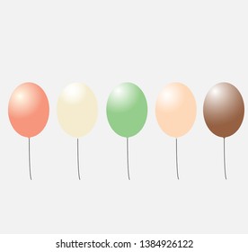 balloon vector with a variety of colors typical of ice cream