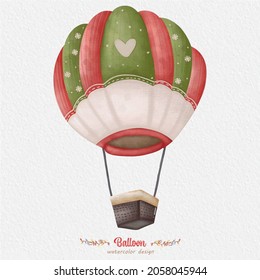 balloon watercolor illustration, with paper background. For design, prints, fabric or background