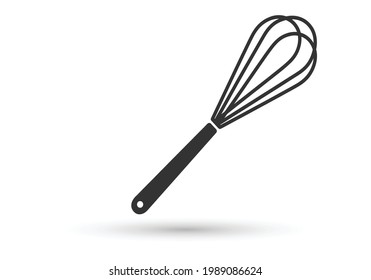 Balloon whisk for mixing flat vector icon isolated on white background.