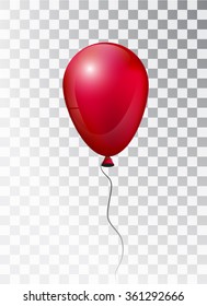 Balloon white on transparent background. Pearl frosted. Balloon. Vector elements for your design. Map. Red balloon in the air. 3d. 