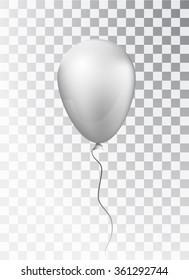 Balloon white on transparent background. Pearl frosted. Balloon. Vector elements for your design. Map. Red balloon in the air. 3d. 
