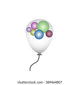 Balloon white on transparent background. Pearl frosted.  Vector elements for your design. Map. 