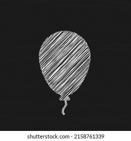 Icono de vector de esbozo blanco de globo. Firma de vector para aplicaciones móviles y sitios web