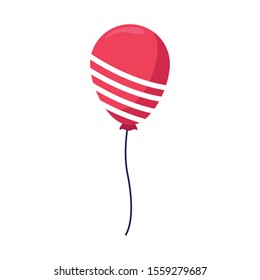 balloon with white stripes over white background, vector illustration