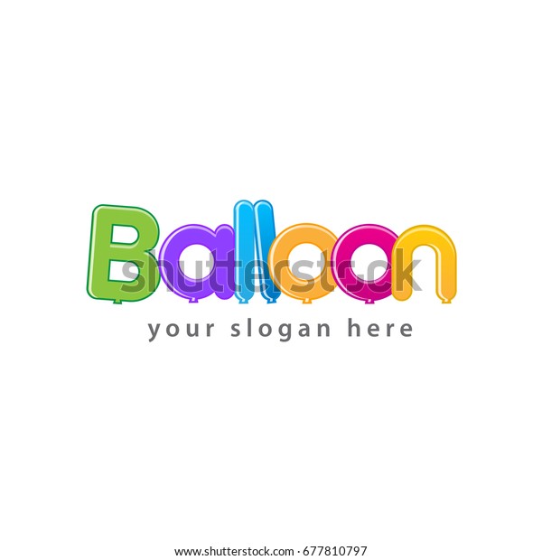 Balloon Word Logo Shaped Colorful Balloons Stock Vector (Royalty Free ...