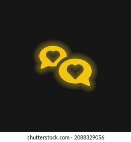 Icono de neón brillante amarillo globo