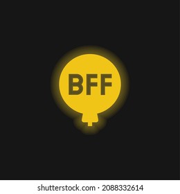 Balloon yellow glowing neon icon