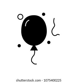 Balloon.Black.Party Holiday Event Celebration Food Drink in flat design .Vector