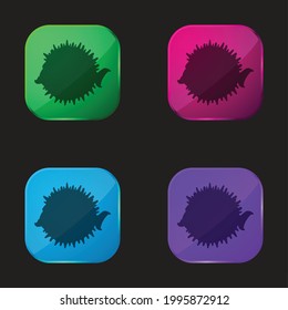 Balloonfish Side Shape four color glass button icon