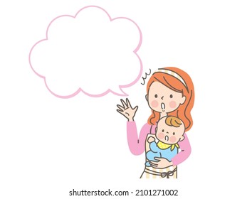 Ballooning with a surprised baby and mom