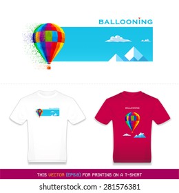 Ballooning. This vector to print on a T-shirt. eps8