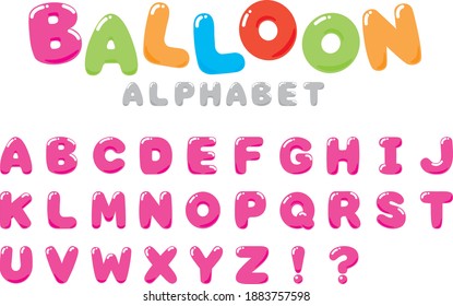 
Balloon-like alphabet material with a fun atmosphere