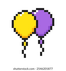 Ballons 8-Bit-Symbol, Ballons Pixel Element.