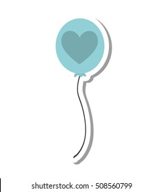 balloons air heart isolated icon vector illustration design