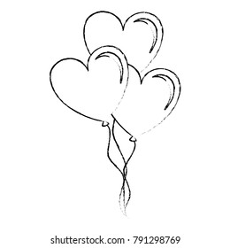 balloons air with heart shape