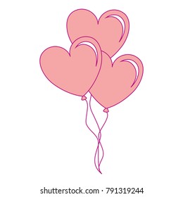 balloons air with heart shape