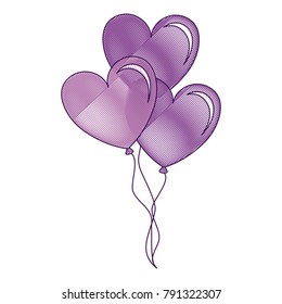 balloons air with heart shape