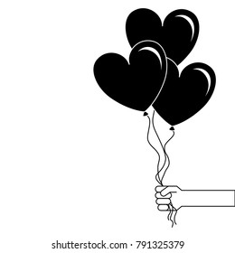 balloons air with heart shape