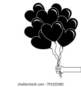 balloons air with heart shape