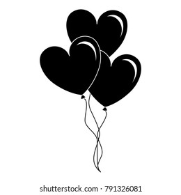 balloons air with heart shape