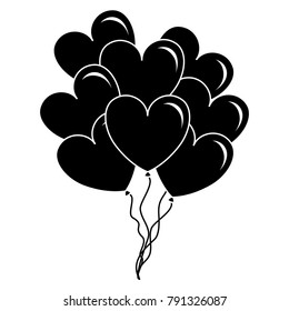 balloons air with heart shape