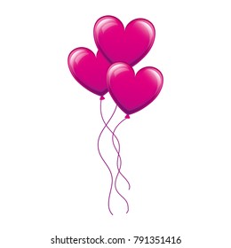 balloons air with heart shape