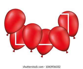 balloons air party decorative frame