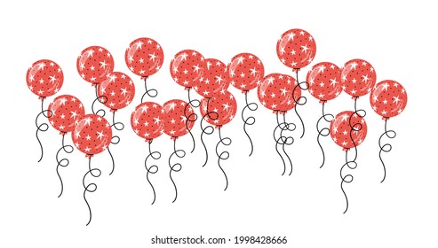 balloons air party event celebration decoration float festive fun round white background red