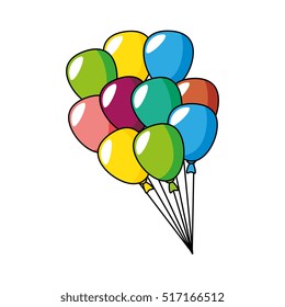 balloons air party isolated icon