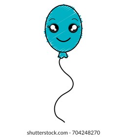 balloons air party kawaii character
