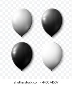 Balloons air  set realistic color  isolated with transparent. balls with transparency for decor. Festive scenery. vector illustration