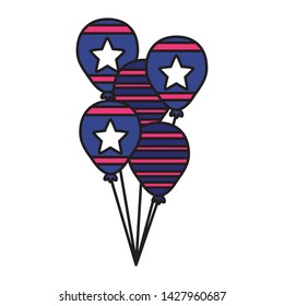 balloons american independence day design vector illustration