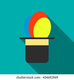 Balloons appearing from magic hat icon