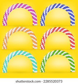 Balloons Arch Set with different colors vector illustration