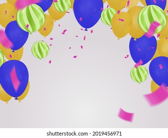 Balloons Background. Set of Balloons for Birthday, Anniversary, Celebration Party Decorations. Vector Illustration EPS 10