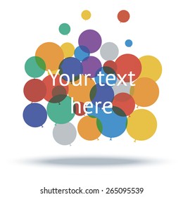 Balloons background with shadow, colorful. Vector illustration, eps10