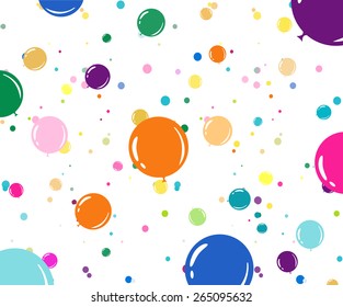 Balloons background with shadow, colorful. Vector illustration, eps10