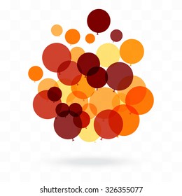 Balloons background with shadow, colorful. Vector illustration, eps10