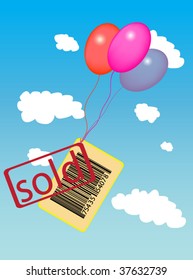 balloons with bar code and sold